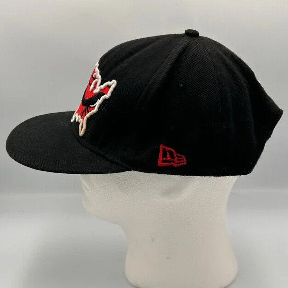 New Era Chicago Bulls Hardwood Classics USA Map Logo Hat Black Red Snapback VTG - Picture 4 of 8